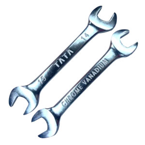 TATA Double Open End Spanner 14 X 15 - Chrome Finish
